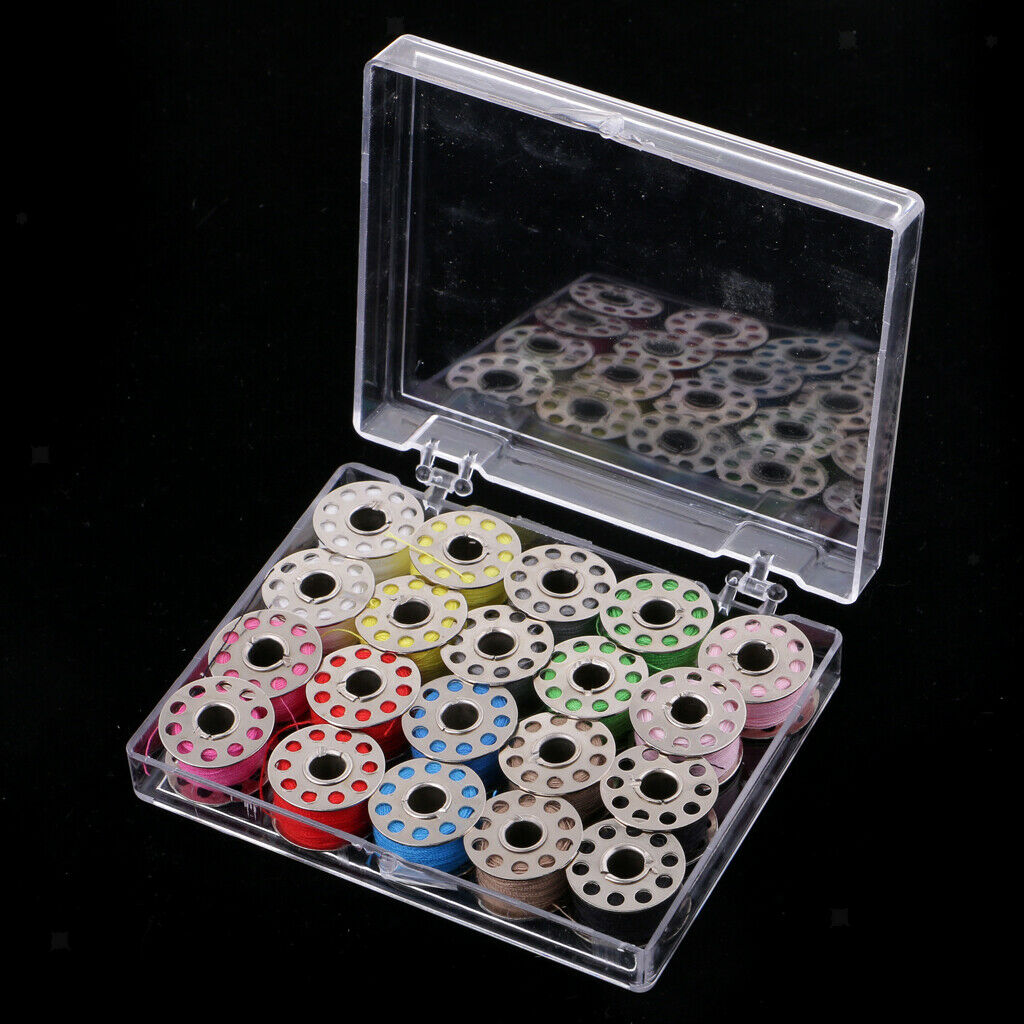20pcs Practical Cotton Sewing Machine Thread And Bobbins with Plastic Case