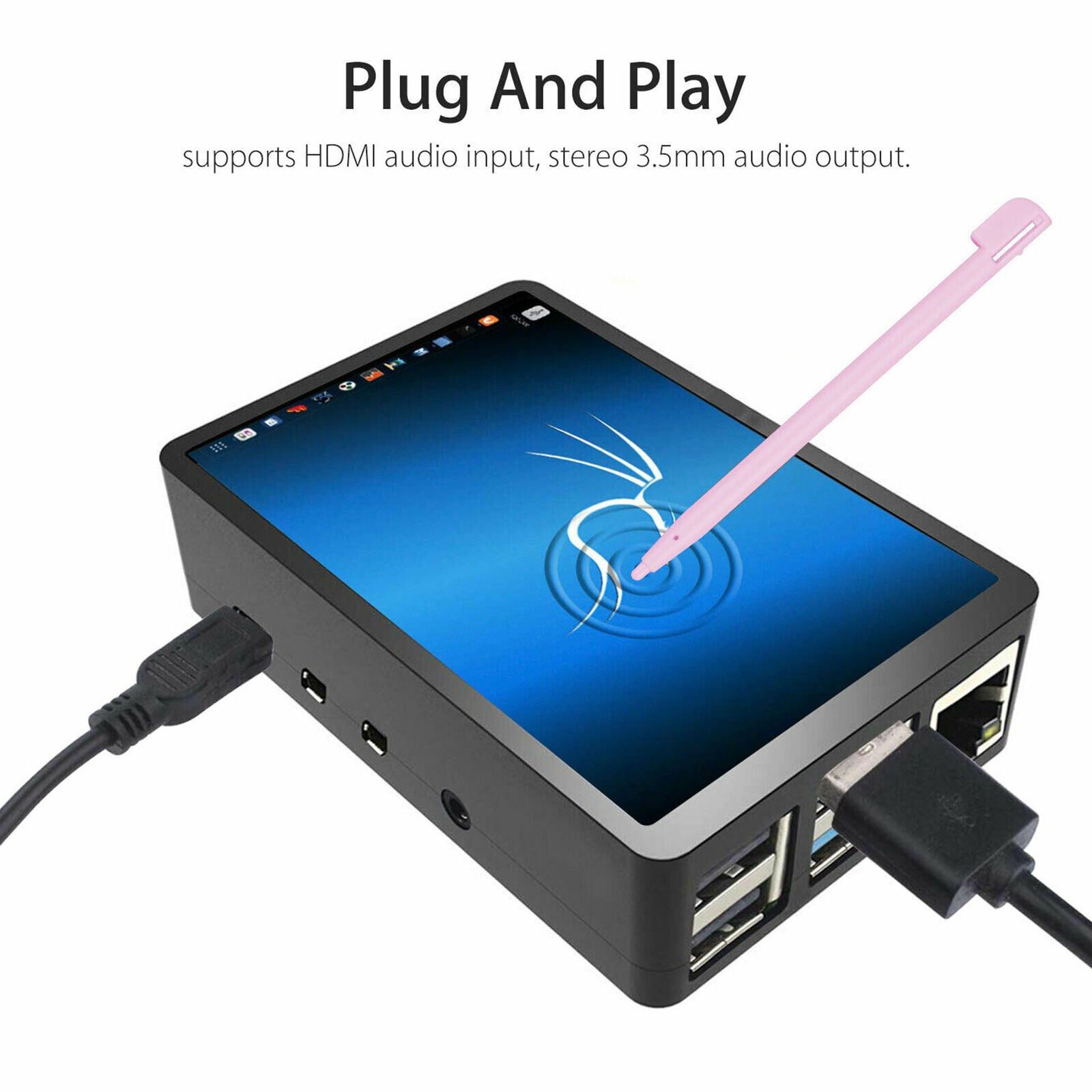 3.5" Inch Touch Screen Monitor LCD Display 480x320 For Raspberry Pi 4+ Case+Pen