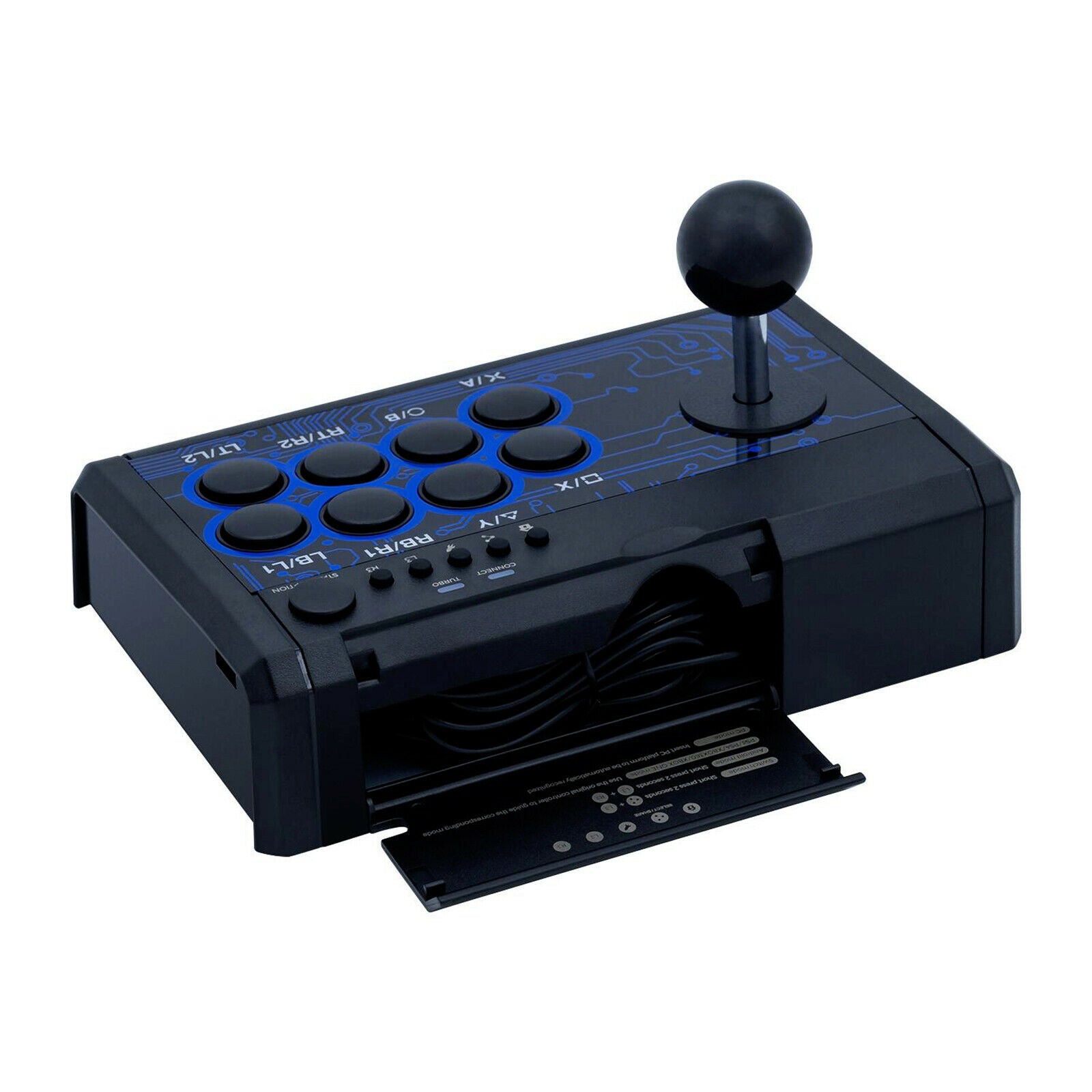 7-in-1 Arcade Fighting Game Joystick 8 Action Buttons and 8 Directional Stick