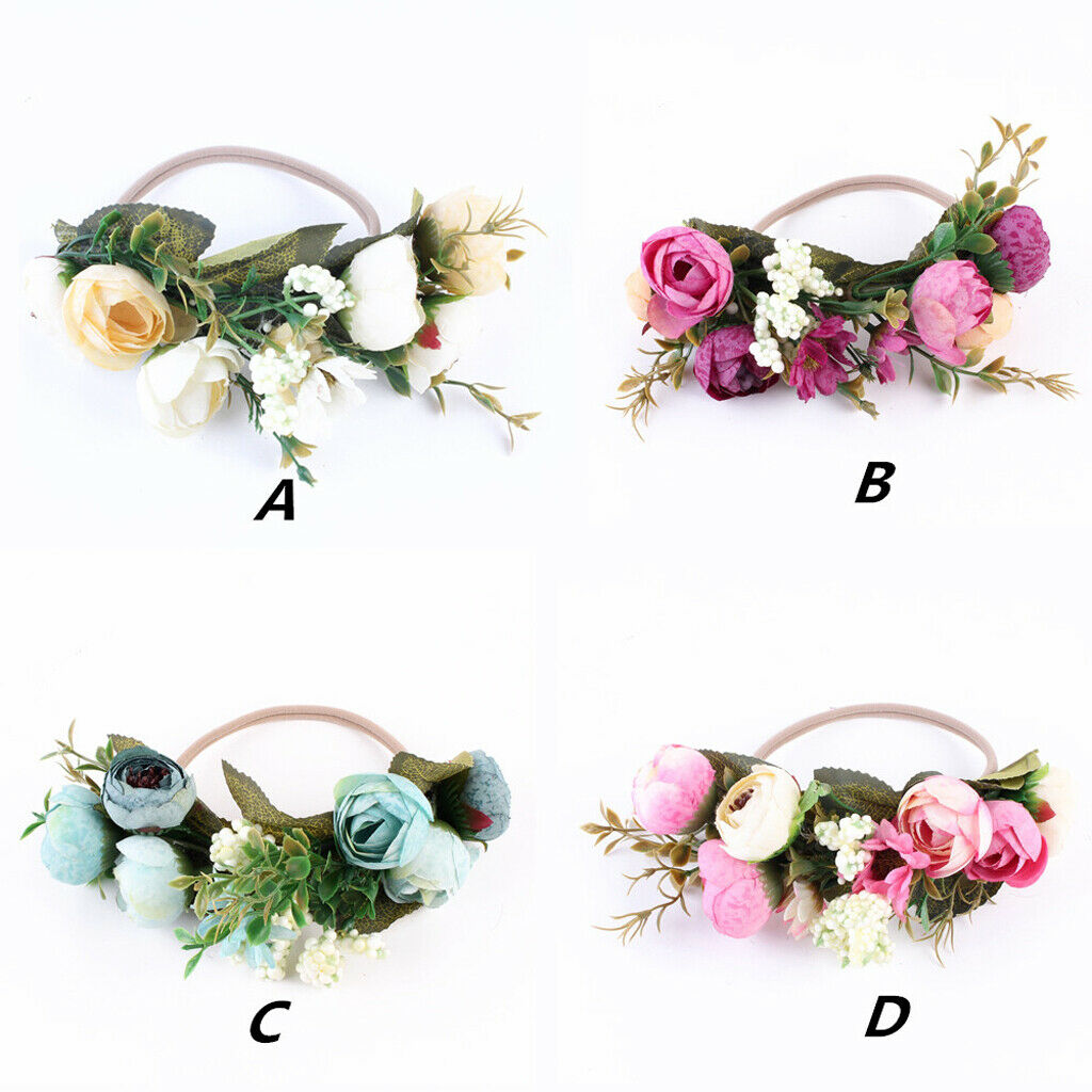 Girls Floral Crown Head Party Flower Hair Accessory