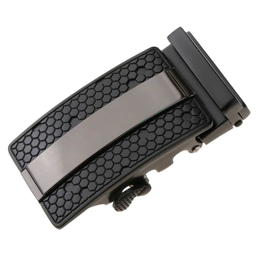 Mens Black Dress Leather Belt Ratchet Automatic Metal Buckle Replacements
