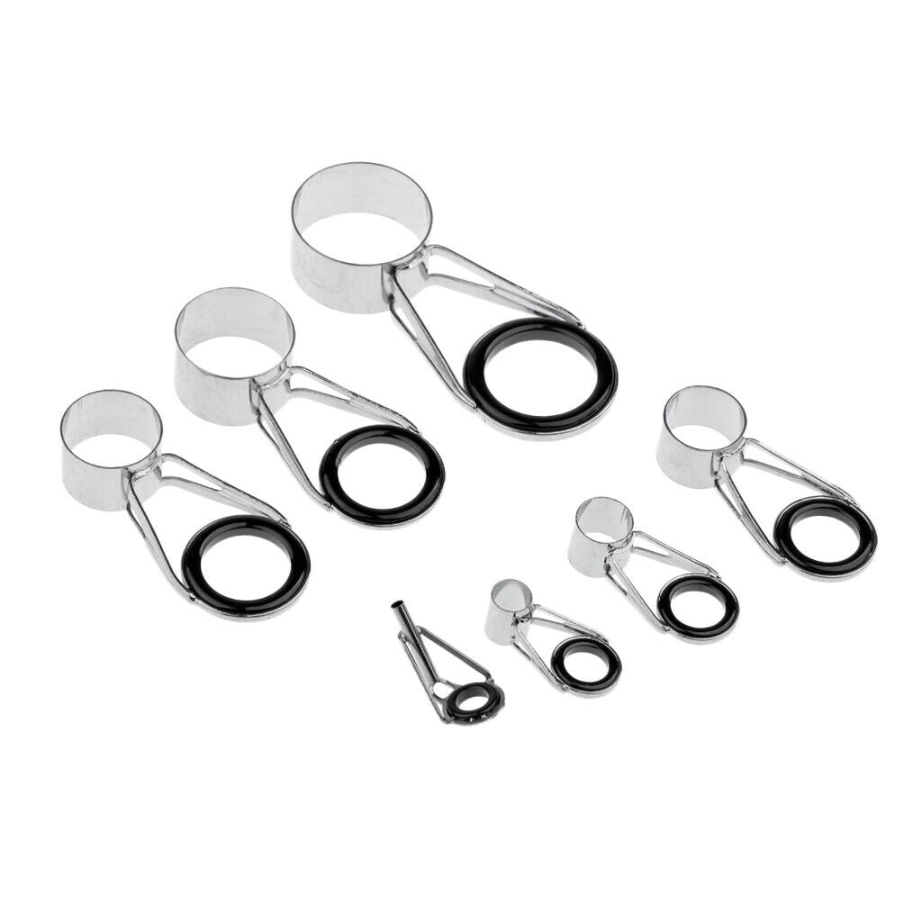 14Pcs Ceramic Fishing Rod Guide Tip Top   Pole Rod Repair Kit Eye Rings