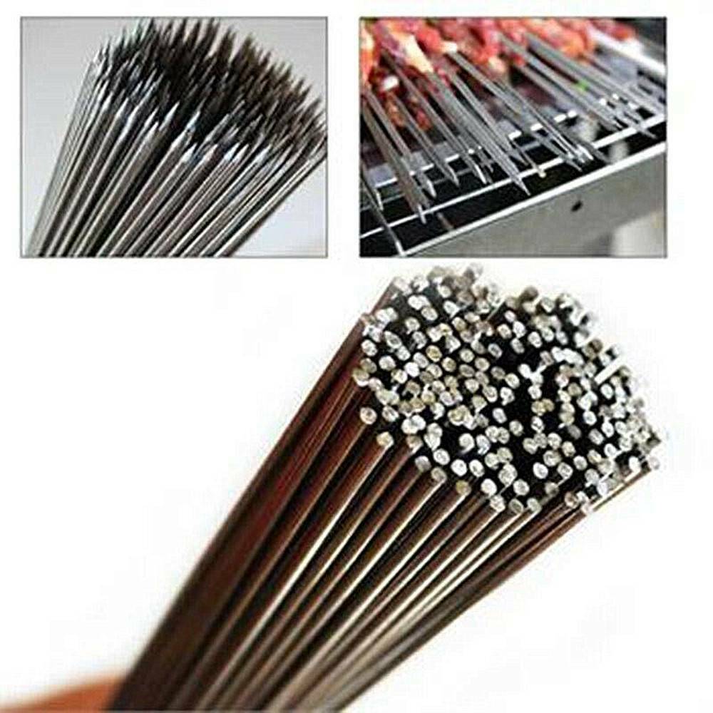 10Pcs 30cm Camping Barbecue BBQ Skewers Needle Kebab Kabob Stick Stainless Steel