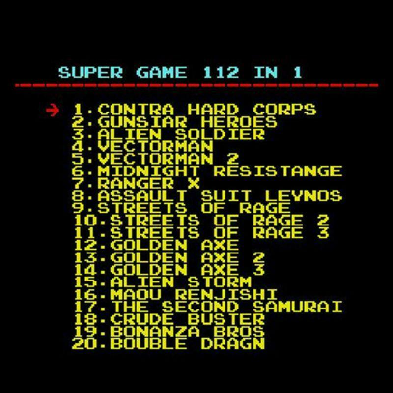 112 in 1 No Repeat 16 bit MD Game Card for Sega Genesis Console Game Players
