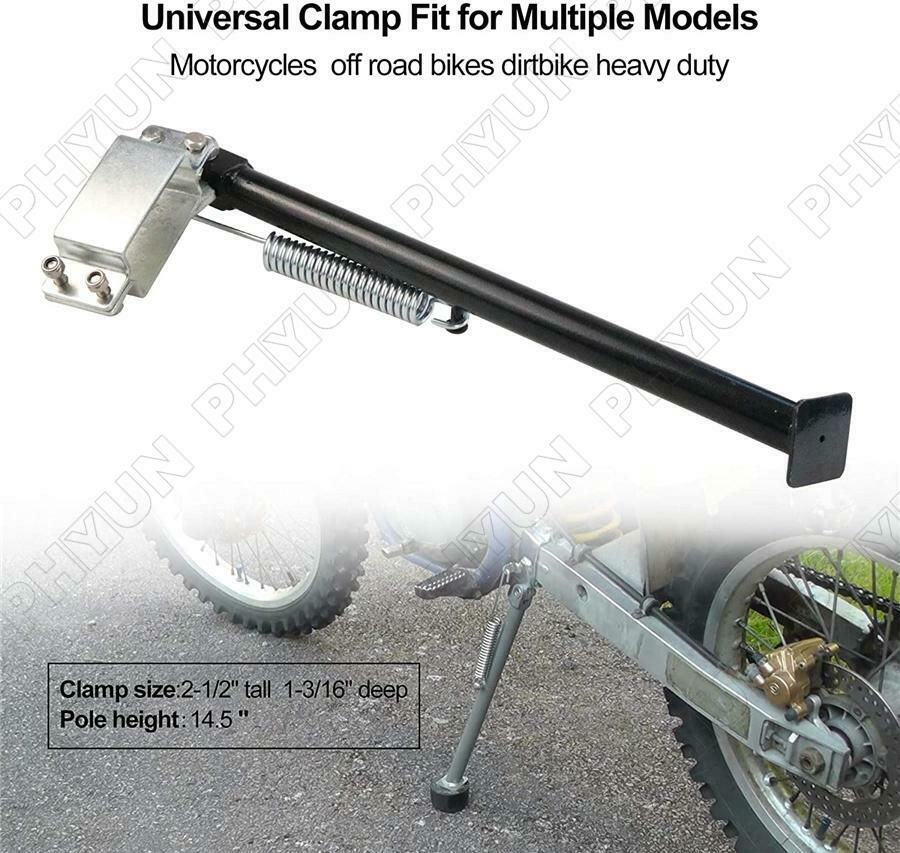 14" Clamp On Side Kick Stand Motorcycle Frame Kickstand Heavy Duty Off Road Bike