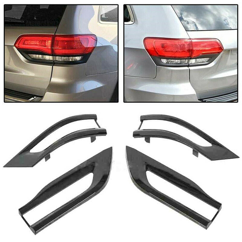 4Pcs Gloss Black Car Tail Light Trim Bezel Kit For Jeep Grand Cherokee 2014-2020