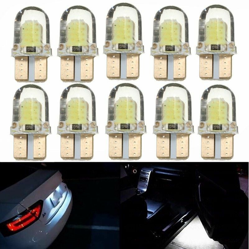 10x LED T10 194 168 W5W COB 8SMD CANBUS Silica Bright White License Light Bulb