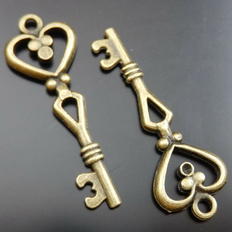 18 pcs Antiqued Bronze Alloy Scepter Key Pendant Jewelry Making Findings 41x14mm
