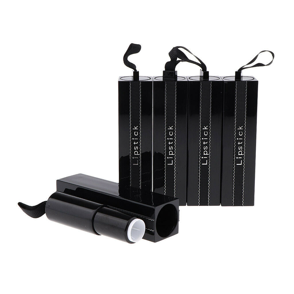 5pcs 1.21cm Black Lip Sticks Tube Lip Balm Cute Bottle Empty Cosmetic Gloss