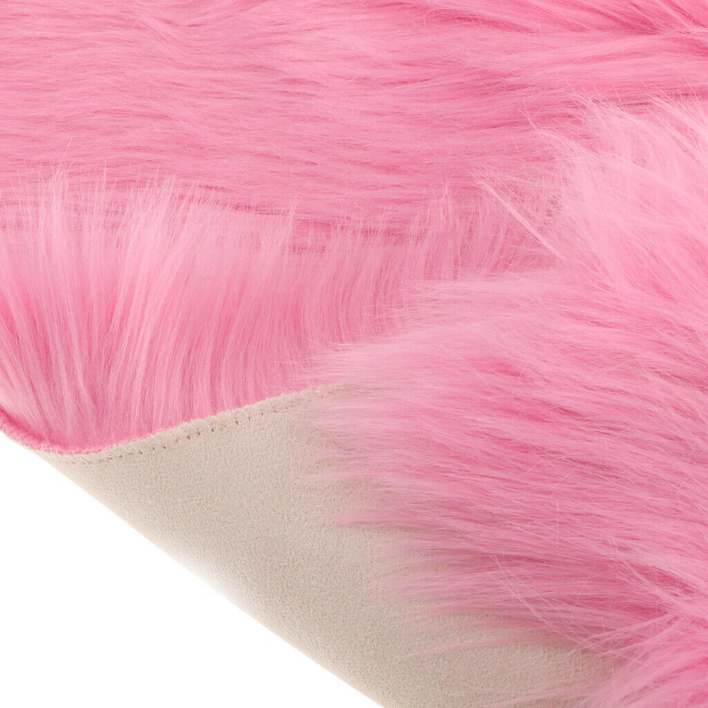 45x45cm Fluffy Shag Area Rug Seat Cushion Floor Mat Bedroom Dining Carpet Pink