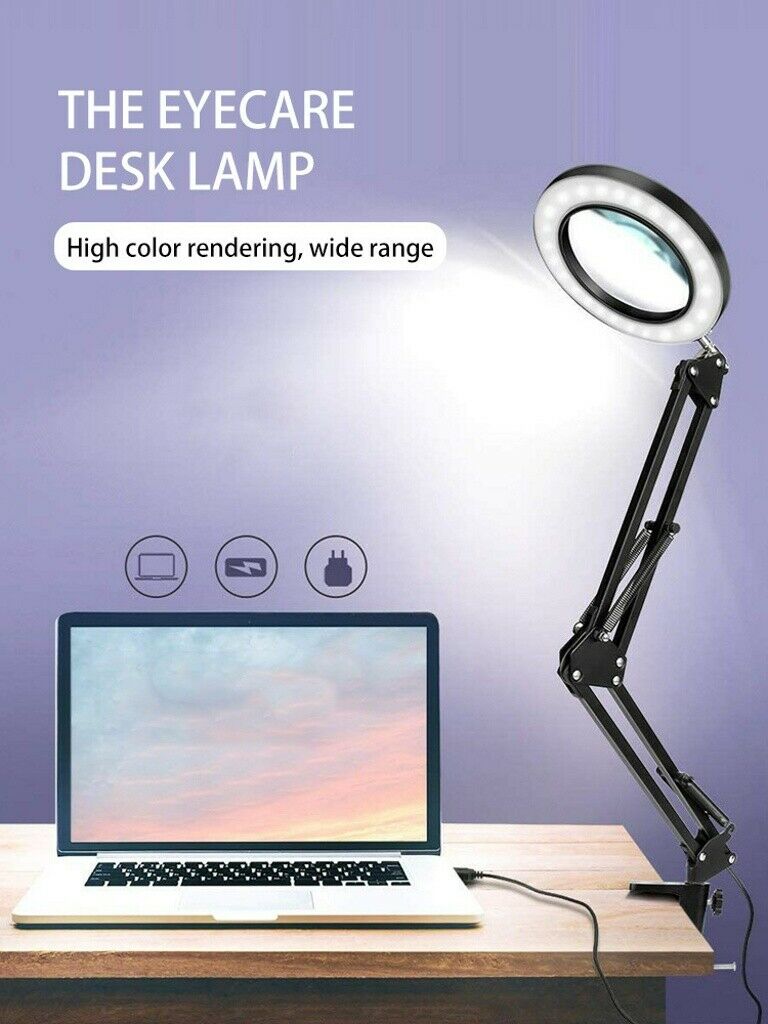 Foldable Illuminated Magnifier Light USB LED Magnifying Glass Magnifier Light
