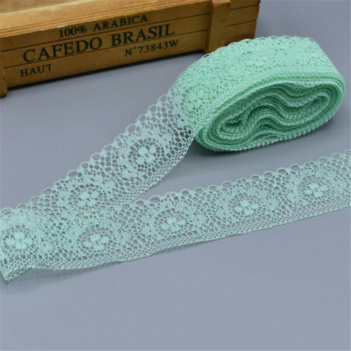 4 Rolls 40 Yards Lace Ribbon 40MM Lace Trim DIY Embroidered For Sewing Decor
