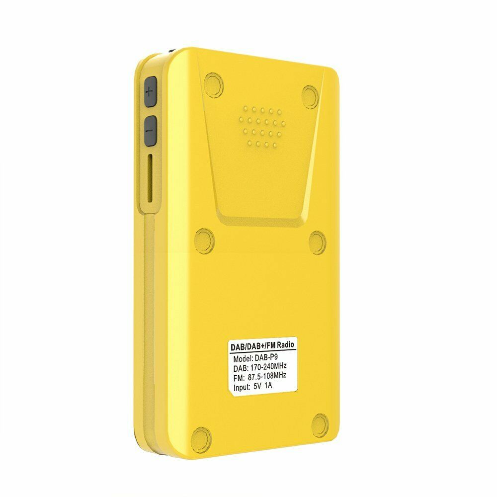 P9 Portable Mini Digital DAB/DAB + FM Radio Mp3 Player Supporting SD Card Yellow
