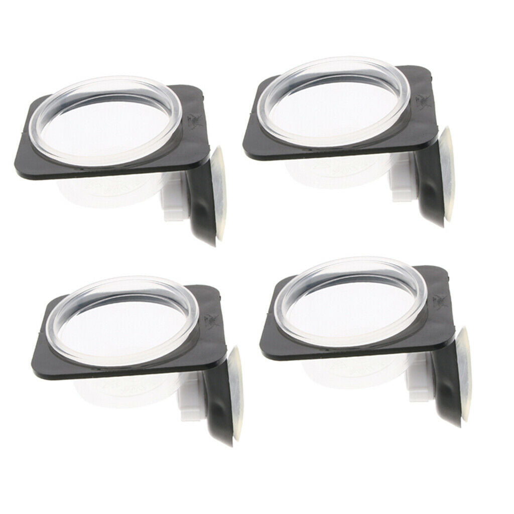 4Pcs Suction Mini Worm Dish Reptile Gecko Ledge Feeder Corner Space Saving