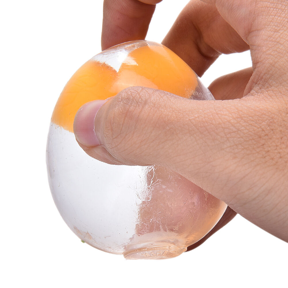 Double Yellow Egg Vent Ball Squeezing Stress Relief Water Venting Kids Toy_DEAU