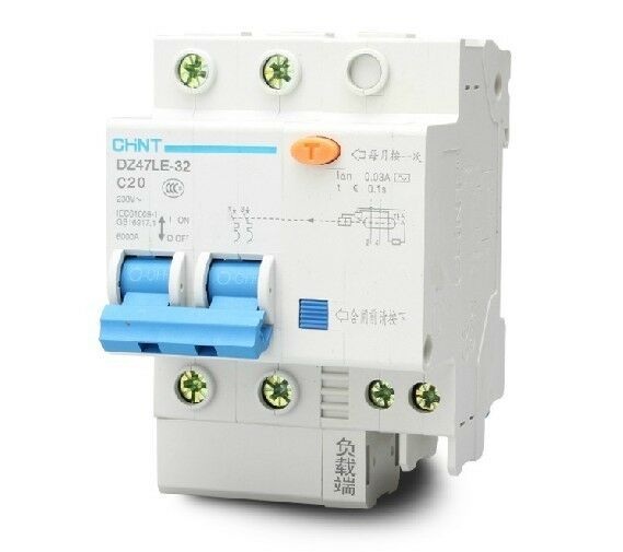 10pcs Earth Leakage Protection Circuit Breaker DZ47LE-32 2p C20 20A 230V [M1]