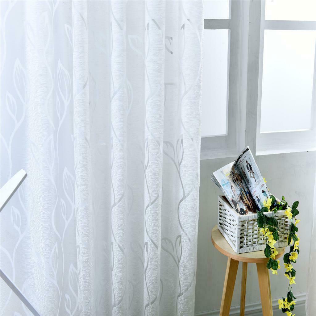 Hanging Curtain Flat Window Gauze Curtain Back Tab Curtain Divider White