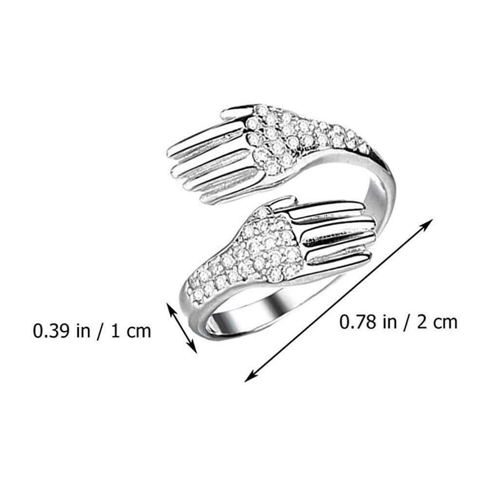 1 Pair Couples Hugging Hands Rings Adjustable Couple Lover Hug Rings Jewelry