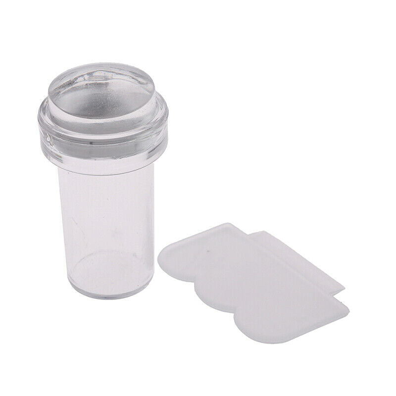 Pure Clear Jelly Silicone Nail Art Stamper Scraper Nail Stamp Stamping T HtBUAU