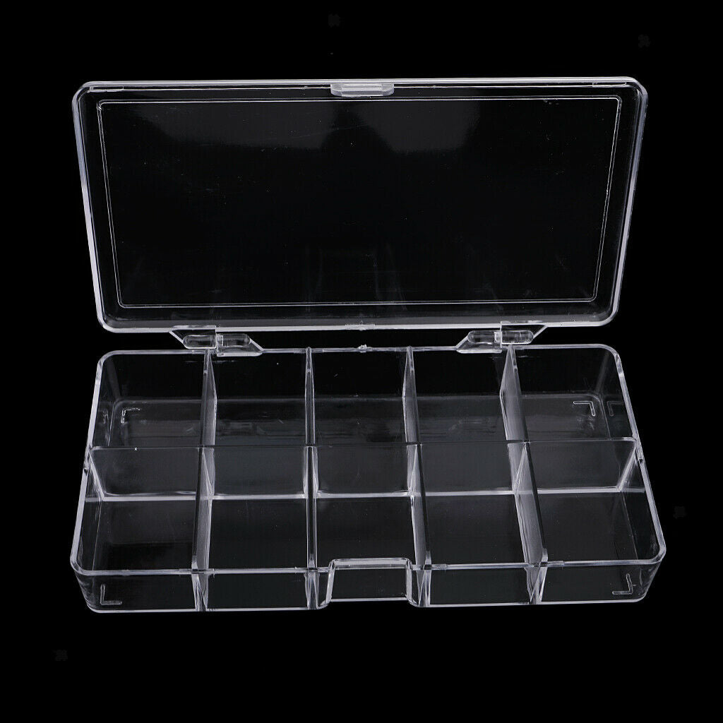 1 Piece Rectangle 10 Grid Plastic Box Storage Containers Holder for Jewelry