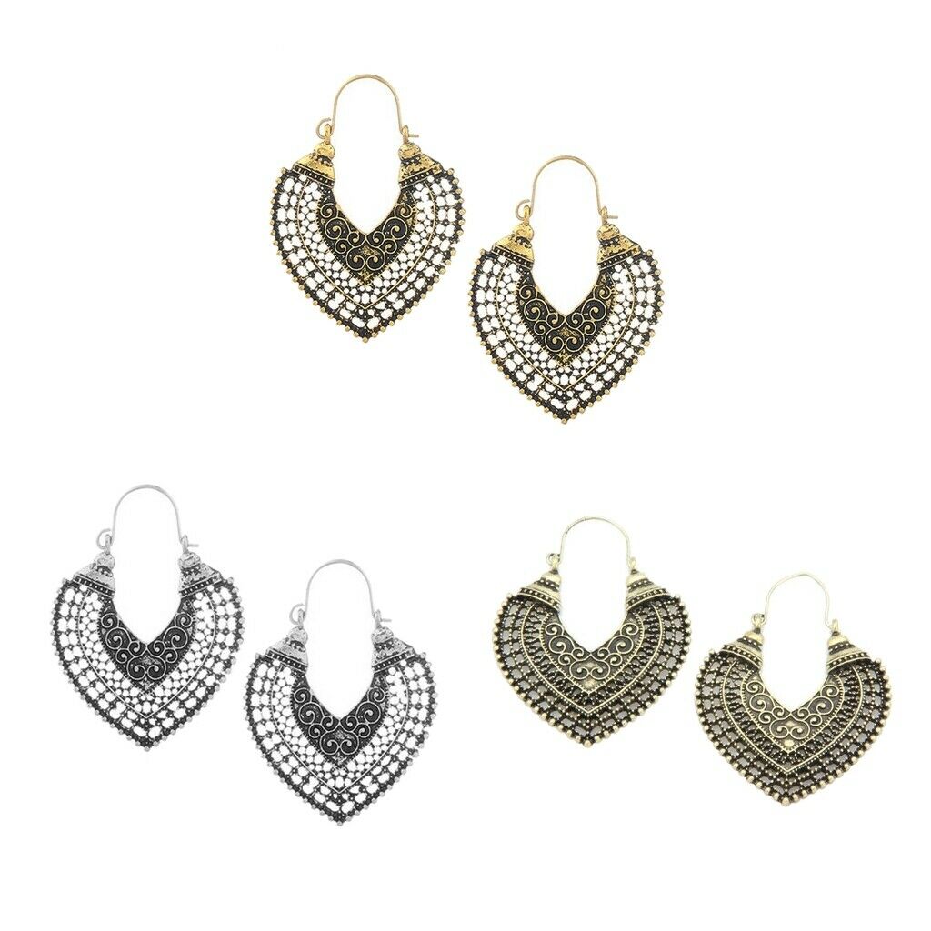 3 Pairs Set Women's Fashion Hollow Dangle Earrings Hook Earrings Minimalist