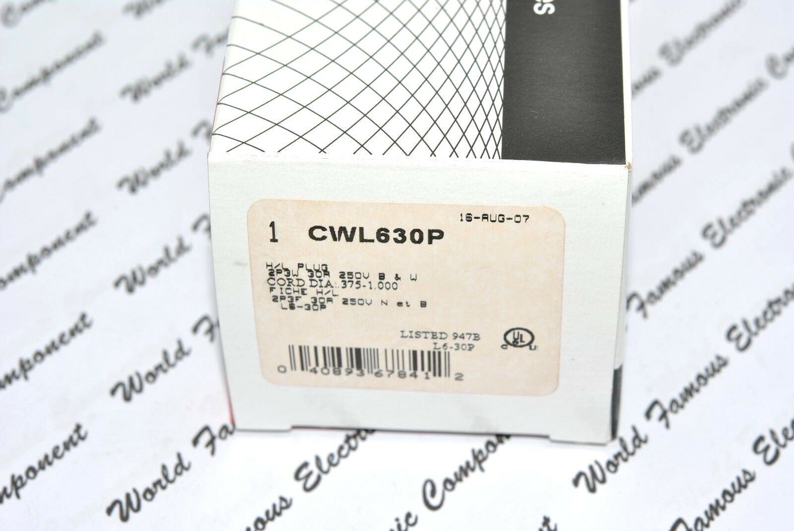 1pcs - COOPER CWL630P NEMA L6-30 30A 250V Twist Hart-Lock Locking Plug