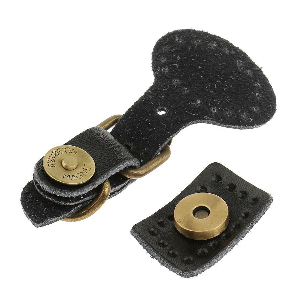 4 Set Leather Buckles Bag Making Fastener Magnetic Snap Sew on Retro Clasps