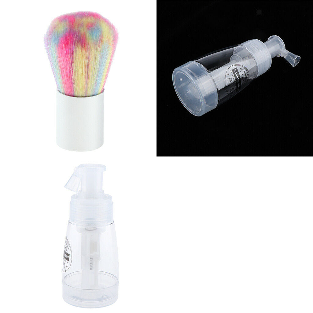 180ml Empty Refillable Powder Spray Bottle Cosmetic Bottles+Colorful Brush