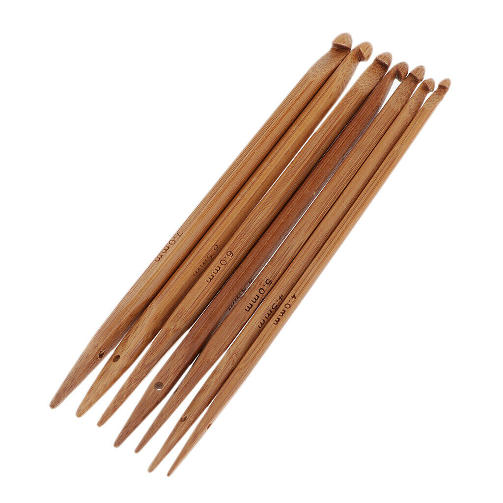 7Pcs/lot Bamboo Knitting Needle Sets Single Point Knitting Needle Wrap Bamboo