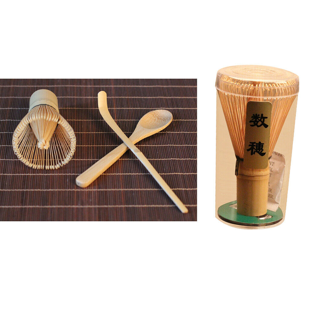 Homemade Bamboo Matcha Powder Chasen Whisk Teaspoon Scoop Tea Ceremony Tools