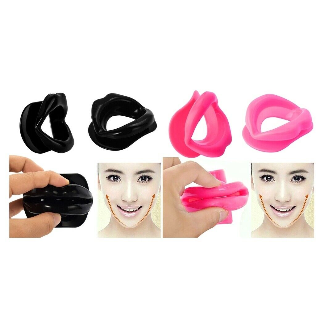 2x Healthy Silicone Rubber Face Slimmer Mouth Muscle Tightener Face-lift