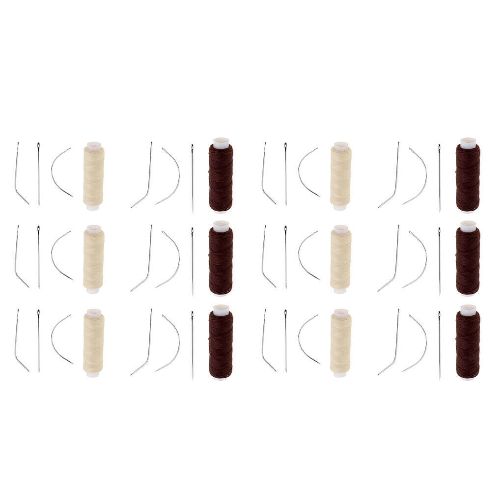 12pcs Cotton Hair Track Weft Weaving Sew Decor Thread for Hair Extensions