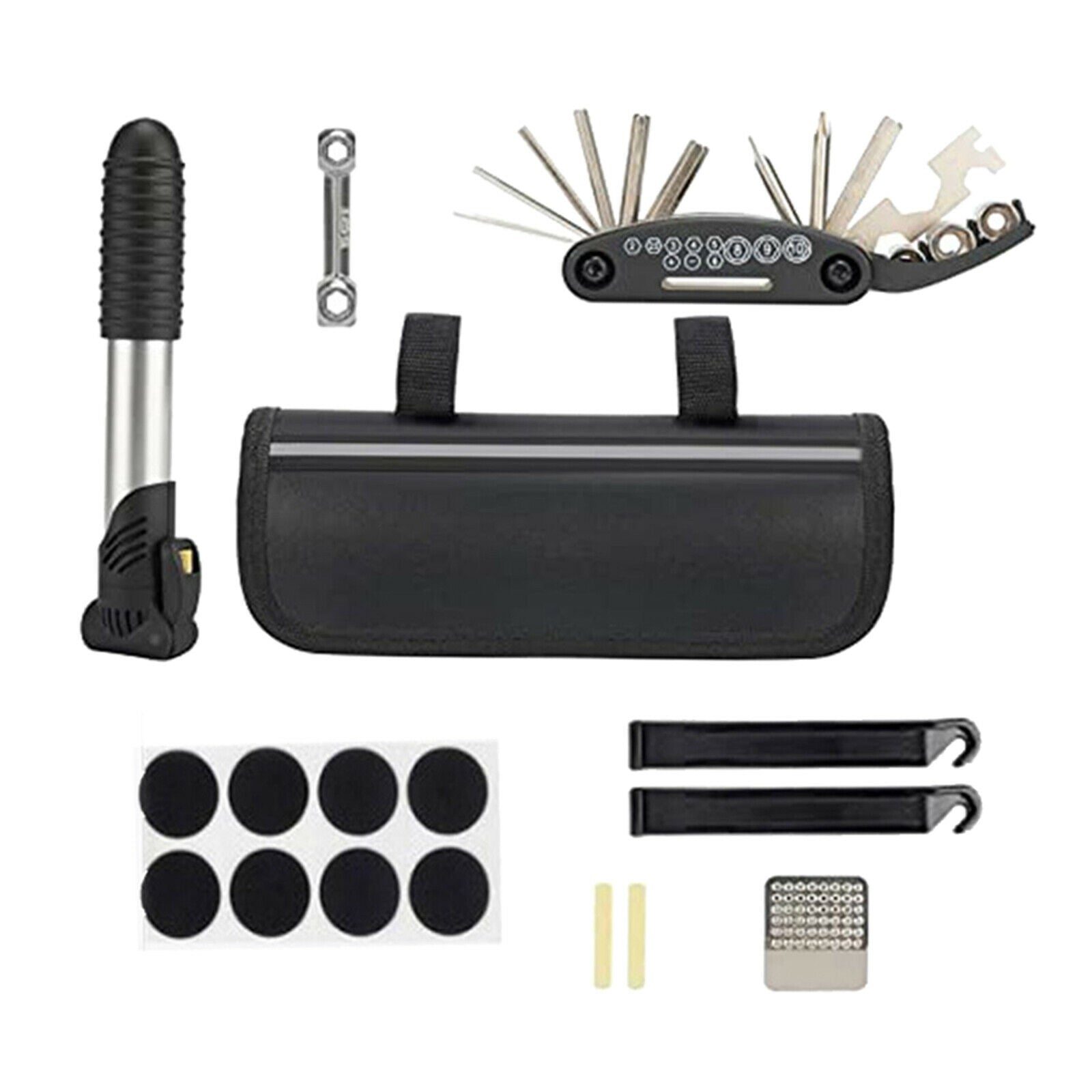 Bike Repair Tools Outdoor 16 in 1 Tire Lever Mini Pump Handy Fixed Set