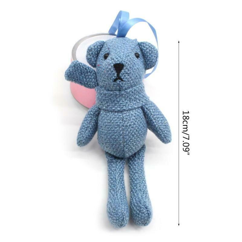 Soft Plush Linen Bear Keyring with Soft PP Cotton Mini Bear Key Chain