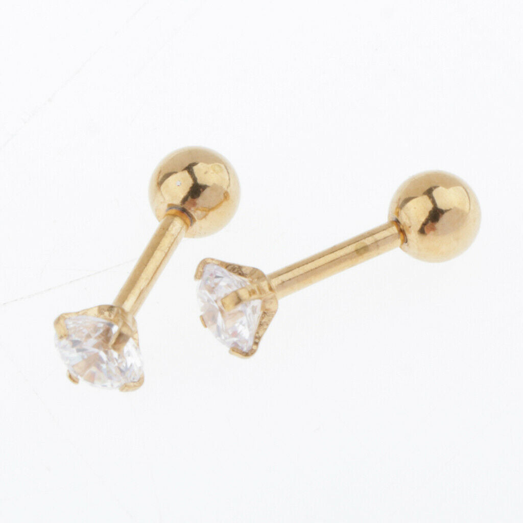 6 Pairs Female Stainless Screw Back Earrings Star Heart Moon Ear Studs