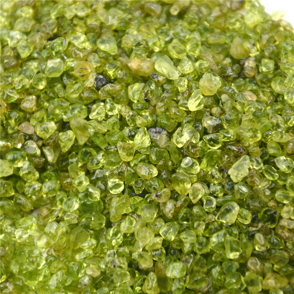 50g Natural Peridot Olivine Quartz Stone Rock Chip Lucky Heal Stones.Miner.l8