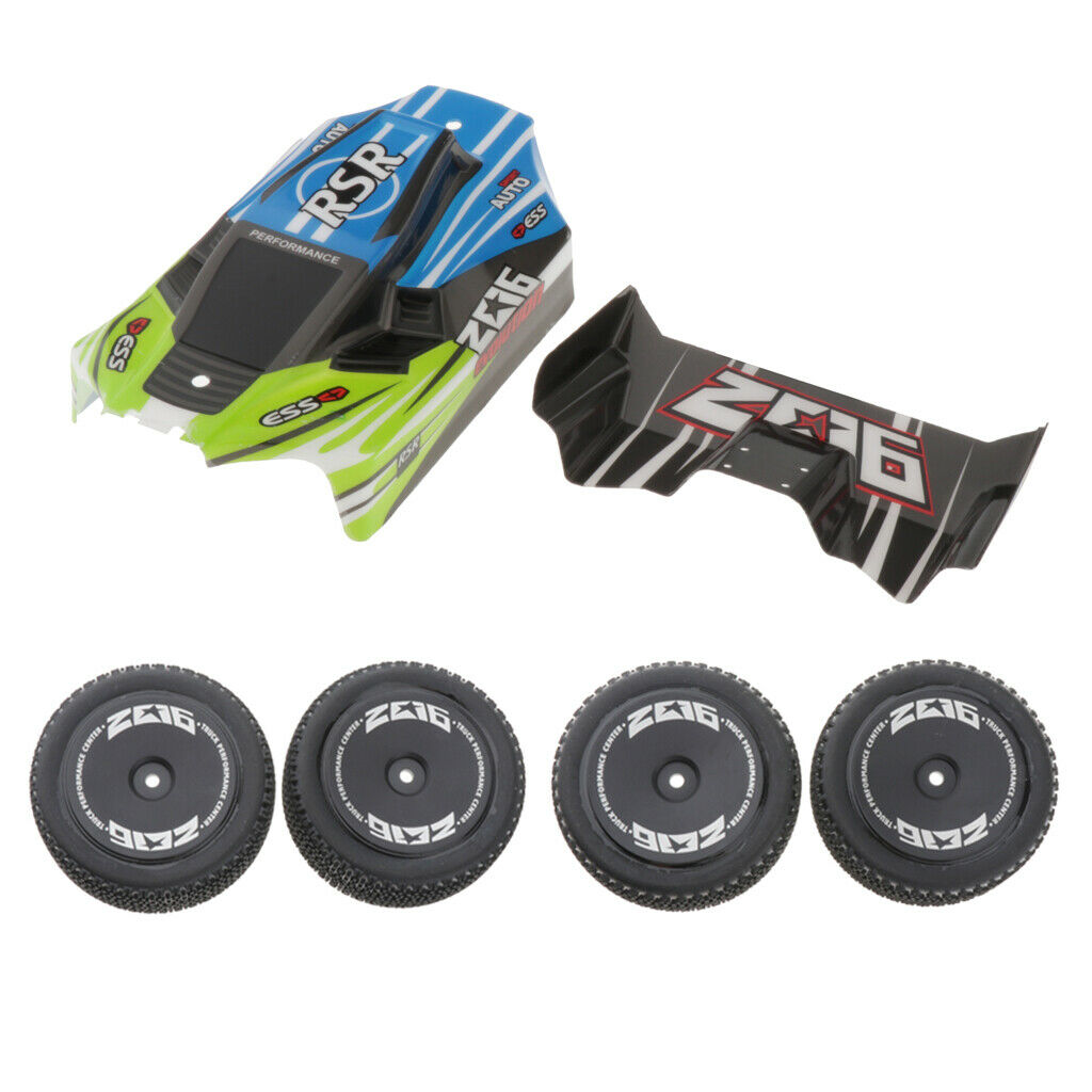 Metal RC Rubber Tyre Car Shell Set for 1:14 WLtoys 144001 RC Car Parts
