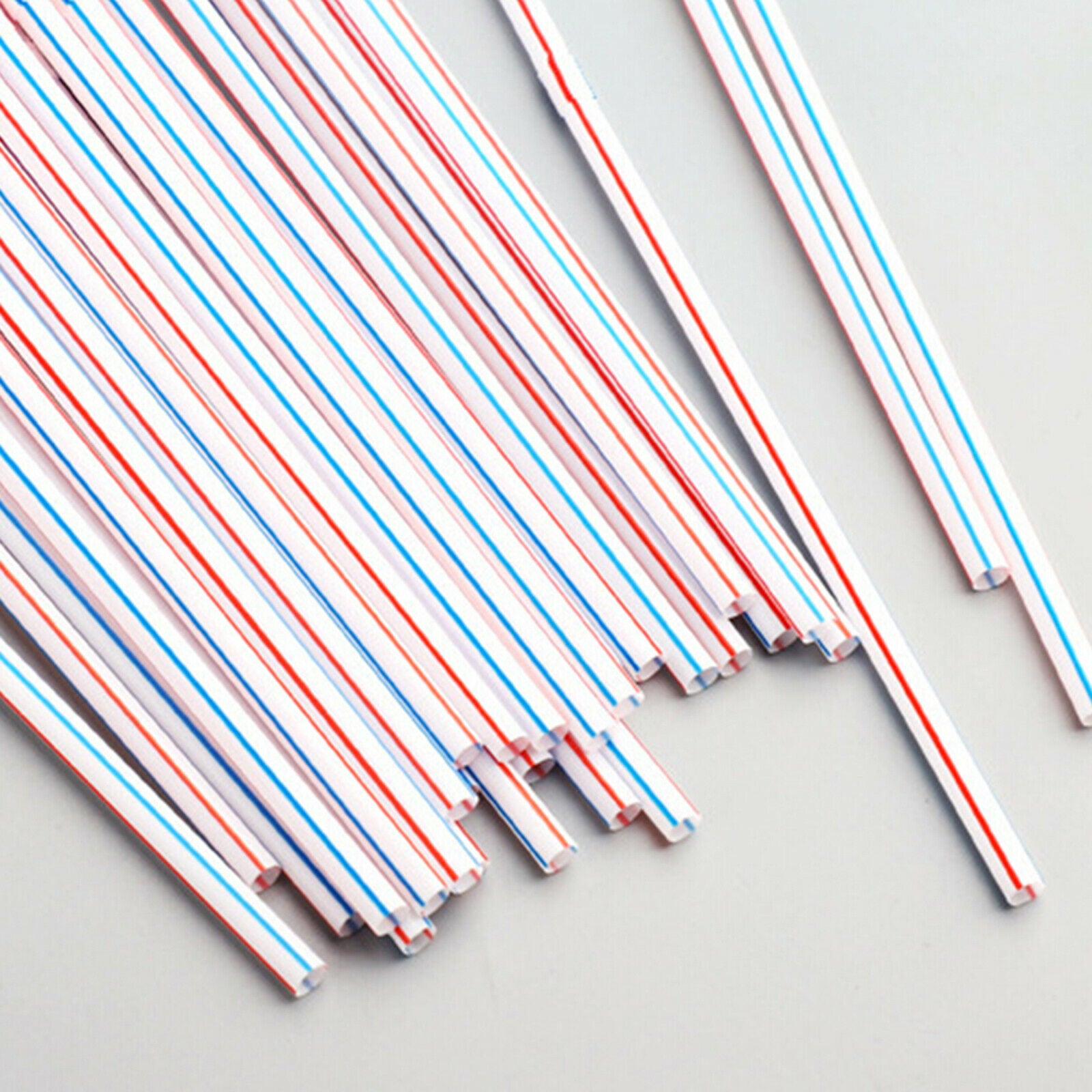 100 Pieces 100 Pack Plastic Disposable Drinking Straws Bendy Stripped Straws
