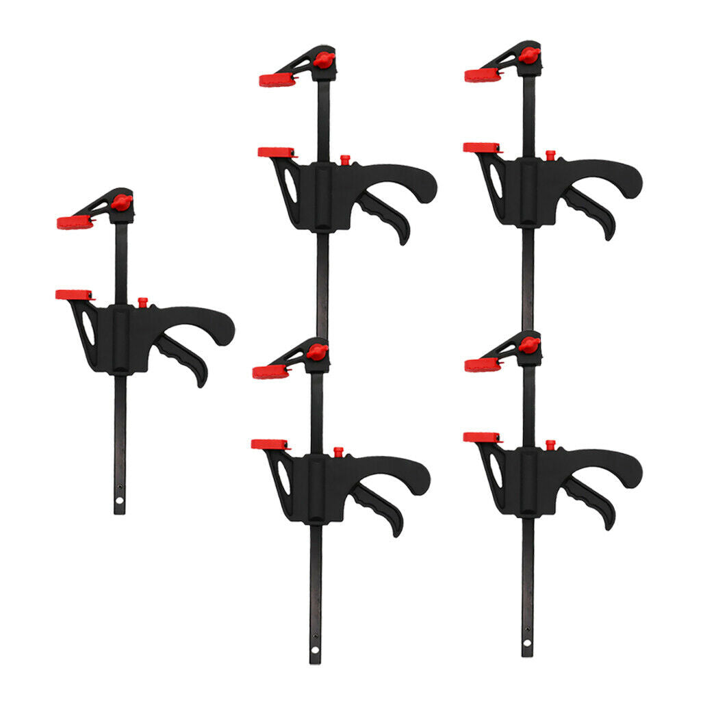 5x Plastic 4'' Adjustable Wood Bar Clamp F Woodworking Clip Squeeze Clamps