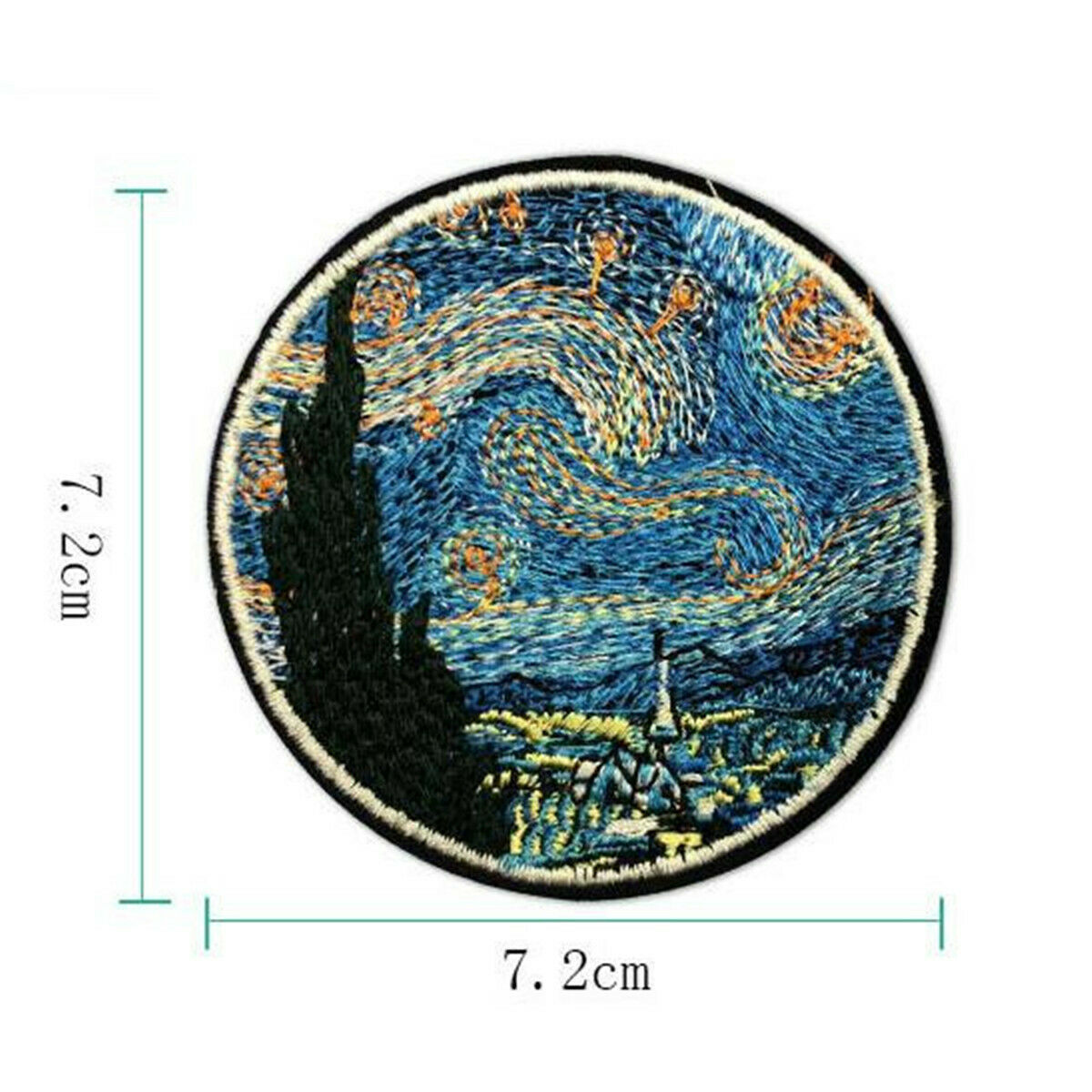 2X The Star Night Painting Embroidery Iron On Patches Clothes Applique Stickers