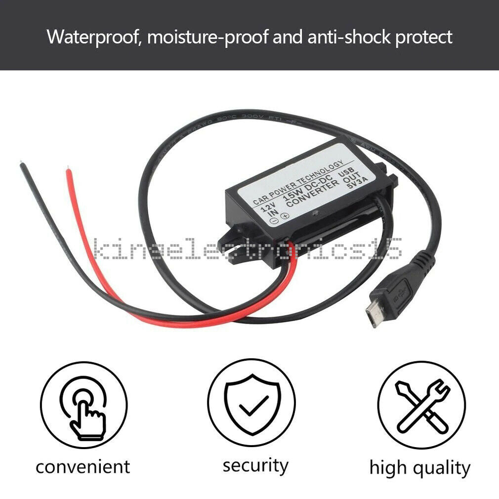 1PCS DC/DC 12V To 5V 3A Converter Module With Micro USB Output Power Adapter