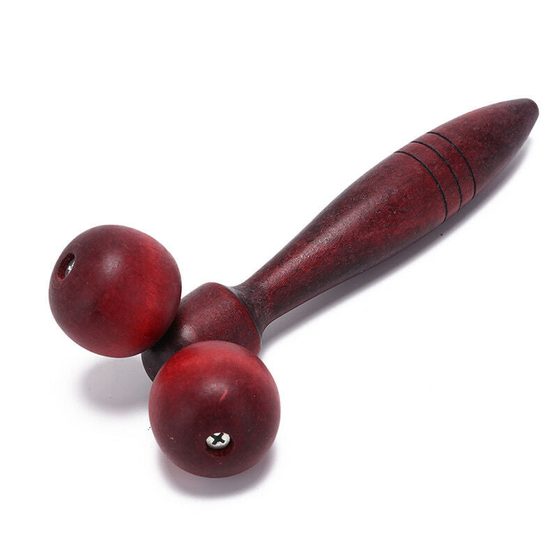 wooden ball roller massager tool reflexology hand face body relax random c.l8