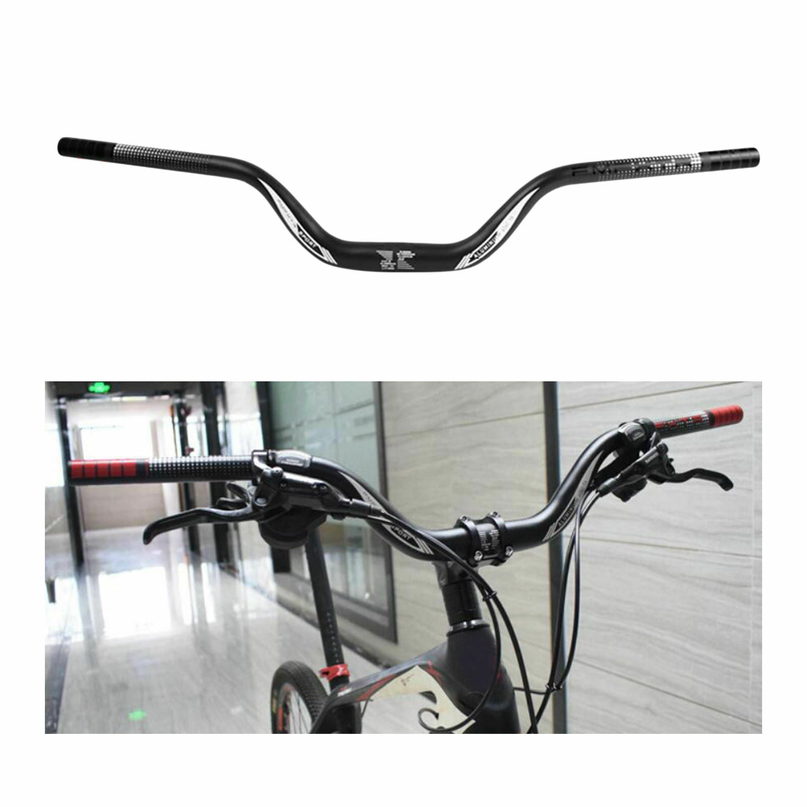 2x Mountain Bike Handlebar Riser Bar Extra Long Handle Bar Component Parts