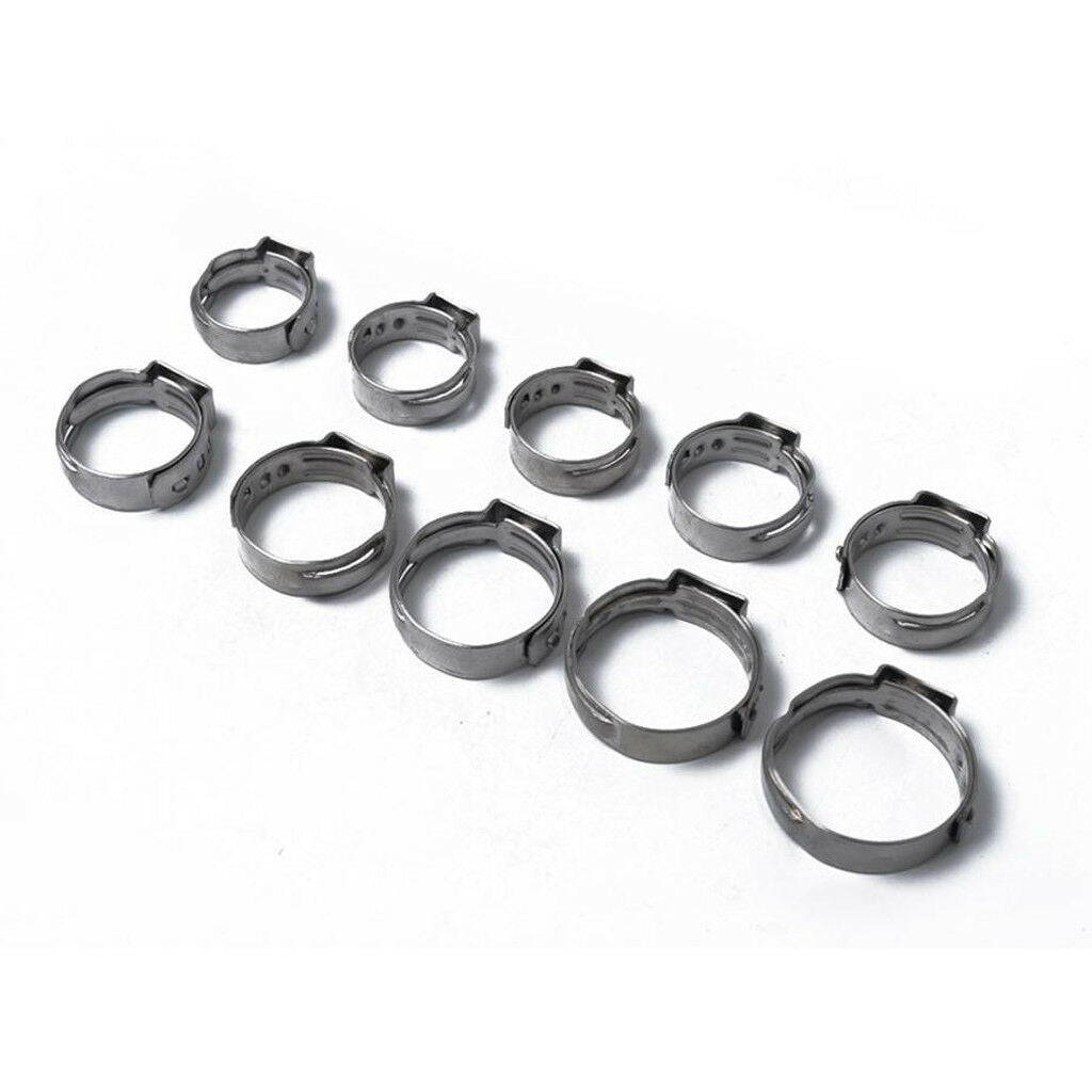 Pack of 100 5.3mm-14mm Single Ear Fuel Air Hose Line Clamps Pipe O Clips