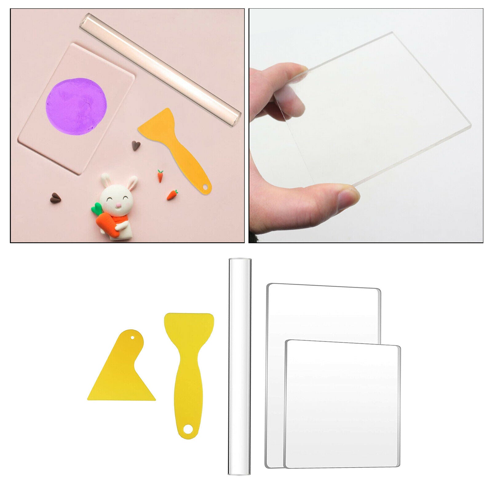 5pcs/set Acrylic Clay Roller Set Shaper Ceramic Modelling DIY Crafts Makings
