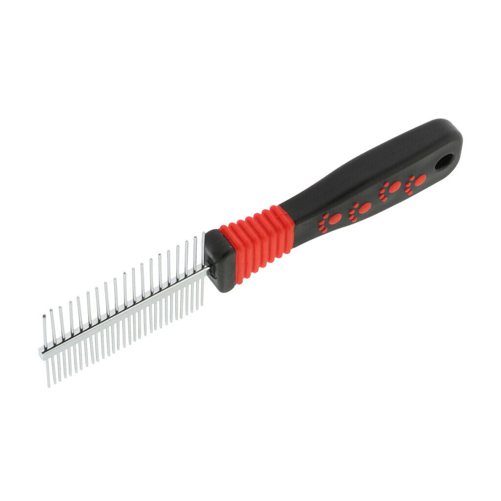 Pet Dog Cat Double Side Row Teeth Brush Massaging Grooming Hair Comb