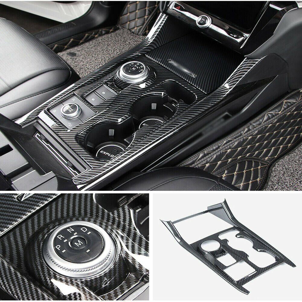 For Ford Explorer 2020 2021 ABS Carbon Fiber Car Interior Central Console Trim