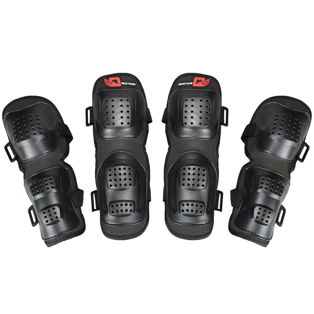 Motocross protective equipment Breathable Break-proof knee pads 4-piece
