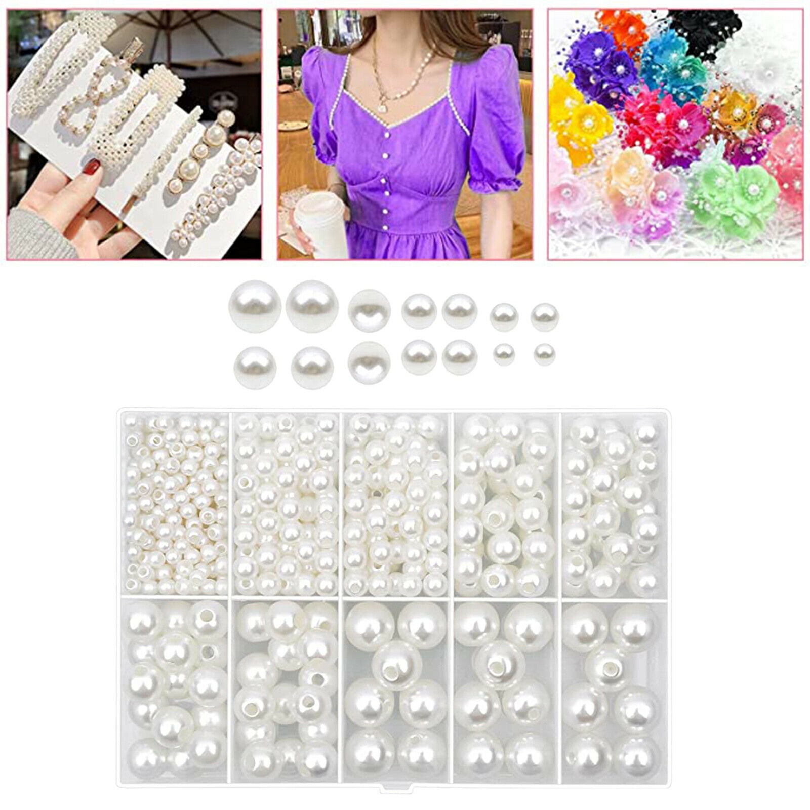 470 Pieces Spacer Beads DIY Bracelet Choker Earrings Jewelry Repairing
