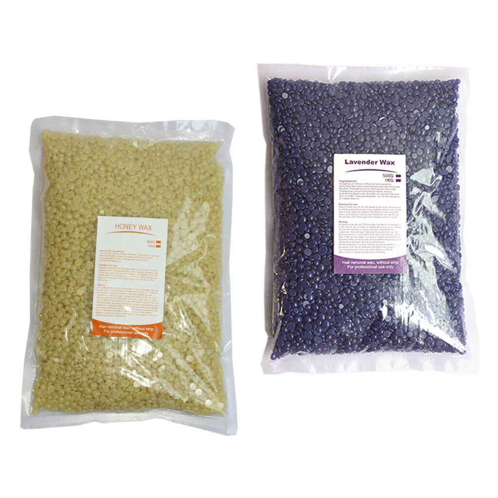 2Bags Hard Waxing Bead Bean Hot Film Body Hair Removal Bikini Depilatory 1kg